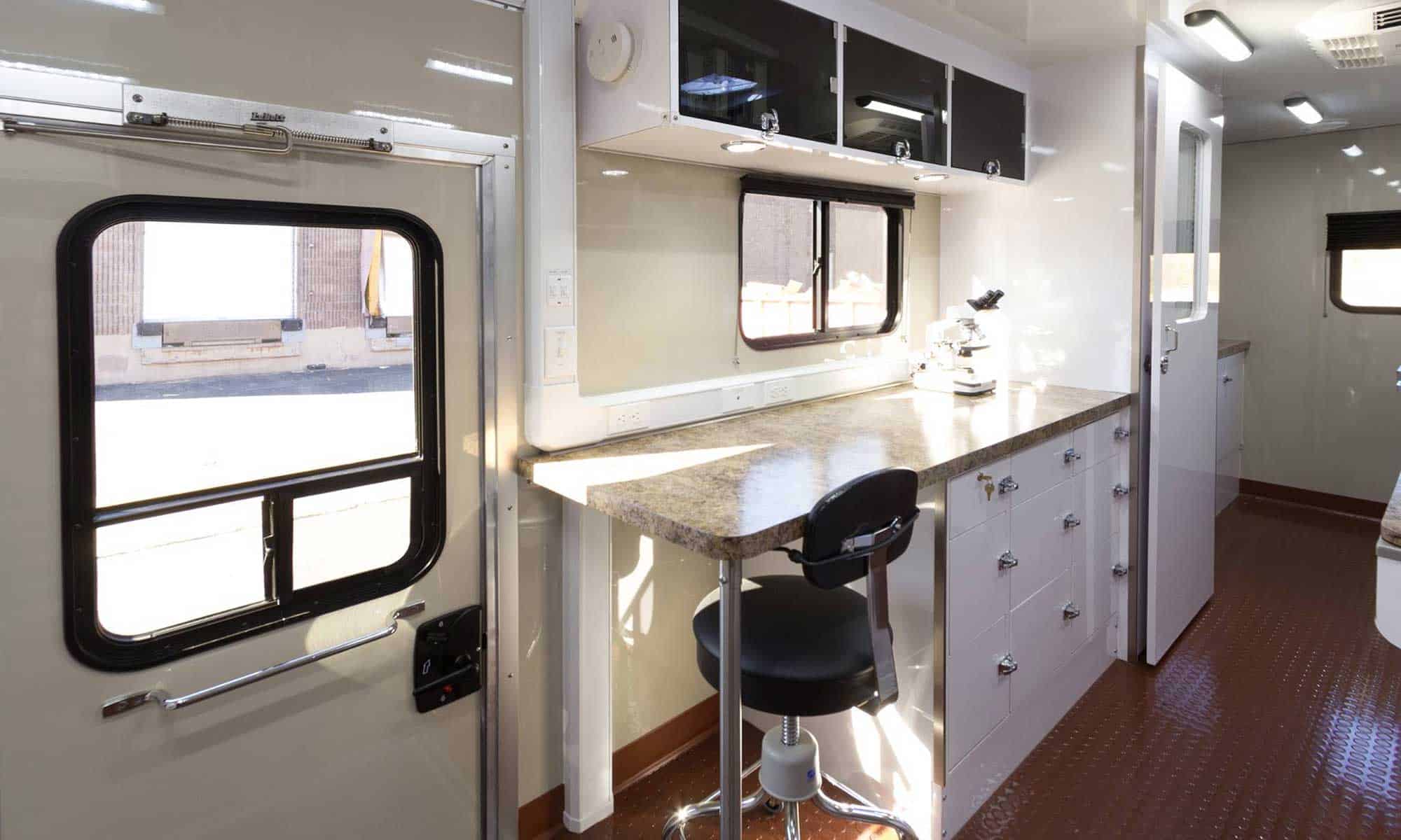 Our mobile clinic's well-equipped interior